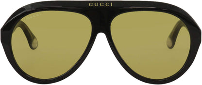 Gucci GG0479S 002 Black Yellow Aviator Sunglasses