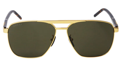 Gucci GG1164 004 Gold Frame with Green Lenses Sunglasses