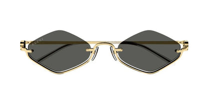 Gucci GG1604S 001 53 Golden Half Rimless Sunglasses