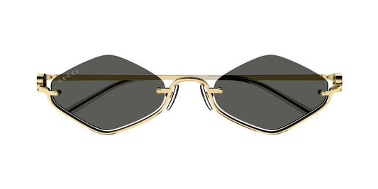 Gucci GG1604S 001 53 Golden Half Rimless Sunglasses