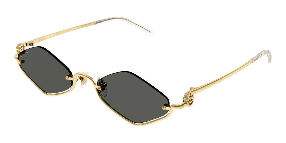 Gucci GG1604S 001 53 Golden Half Rimless Sunglasses