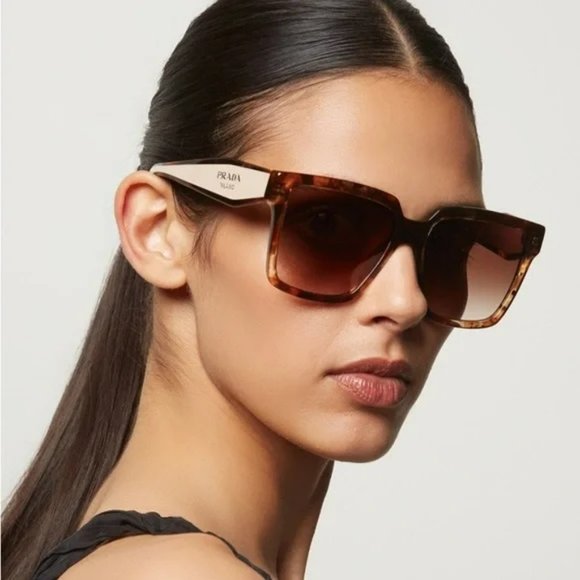 Prada PR 24ZS 07R0A6 Tortoise Oversized Sunglasses