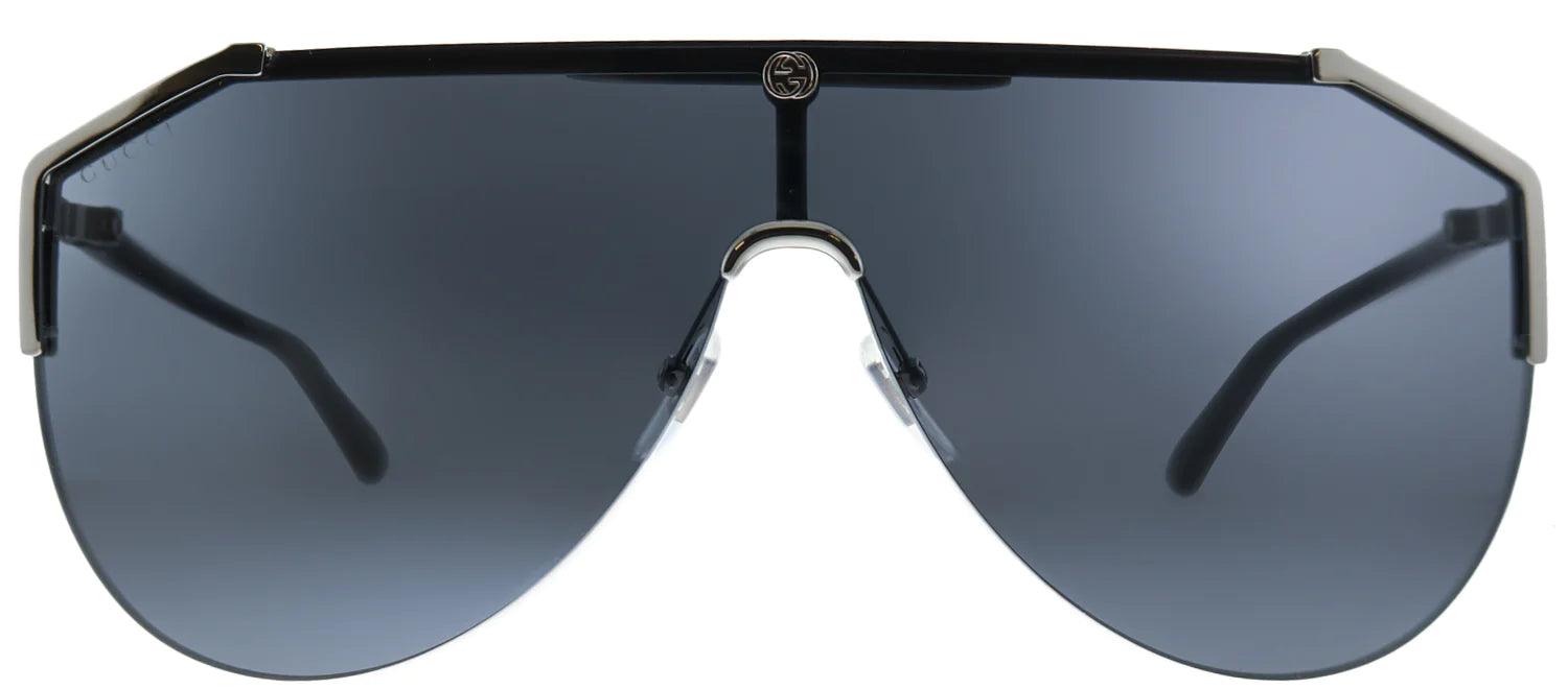 Gucci GG0584S 001 Ruthenium Shiny Black Grey Sunglasses - ModaBlvck
