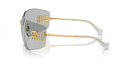 Miu Miu MU 54YS 5AK30B Rimless Rectangle Sunglasses Gold / Light Grey