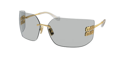 Miu Miu MU 54YS 5AK30B Rimless Rectangle Sunglasses Gold / Light Grey