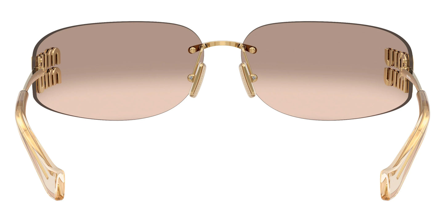 Miu Miu MU A51S 5AK20P Rimless Rectangle Sunglasses Gold / Rose Gradient