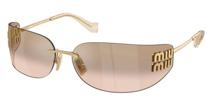 Miu Miu MU A51S 5AK20P Rimless Rectangle Sunglasses Gold / Rose Gradient