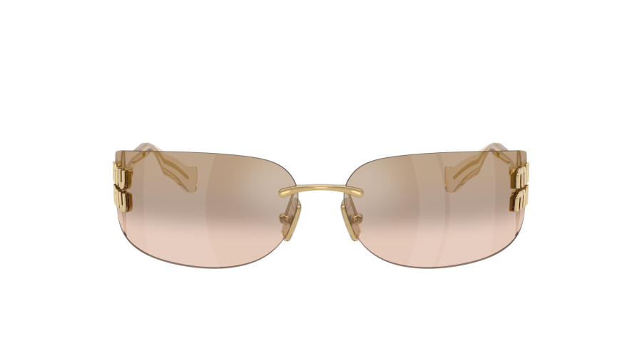 Miu Miu MU A51S 5AK20P Rimless Rectangle Sunglasses Gold / Rose Gradient