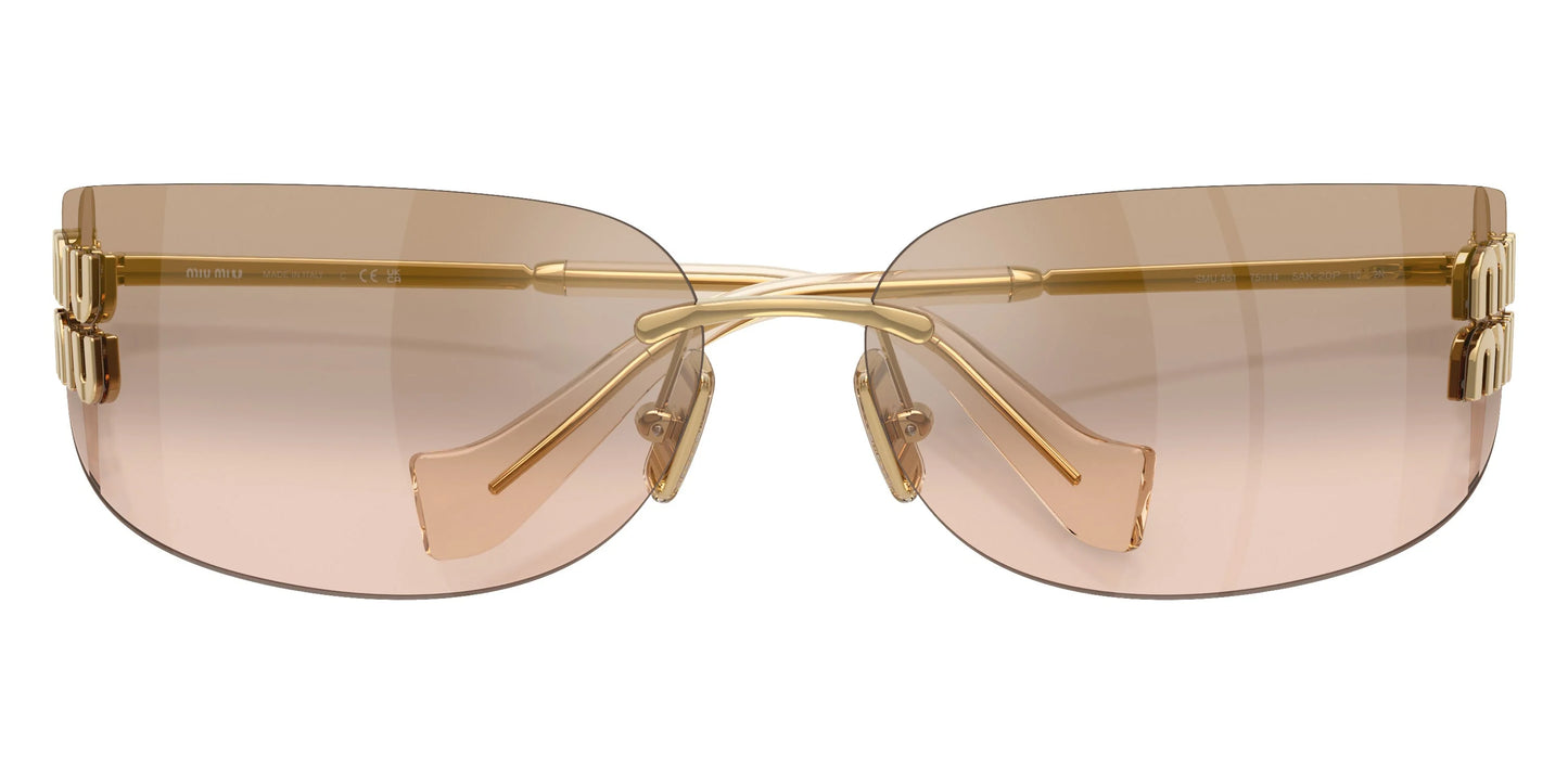 Miu Miu MU A51S 5AK20P Rimless Rectangle Sunglasses Gold / Rose Gradient