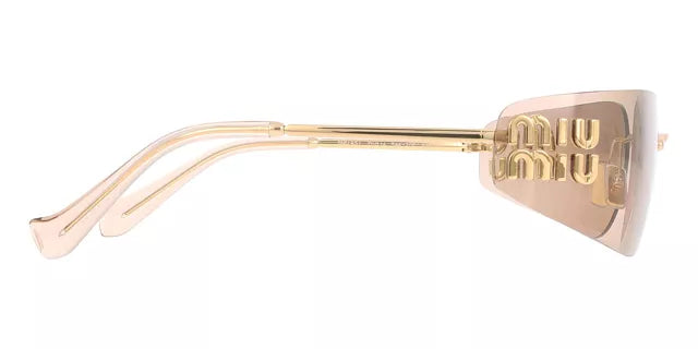 Miu Miu MU A51S 5AK20P Rimless Rectangle Sunglasses Gold / Rose Gradient