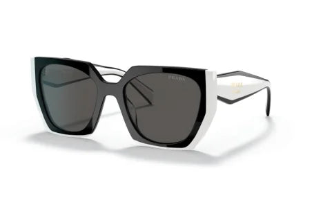 Prada PR 15WS 09q-5s0 Square Black/White Oversized Sunglasses