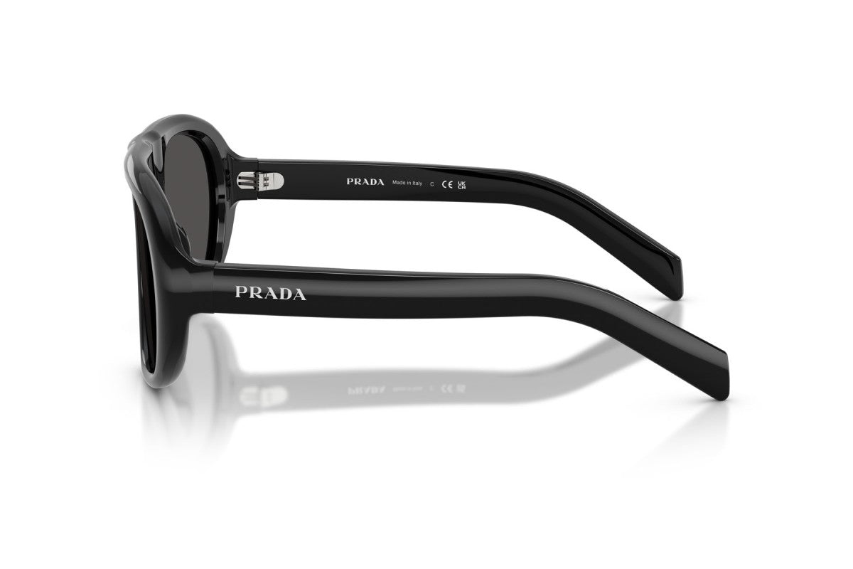 Prada PR C05S 16K08Z Pilot Sunglasses Black / Dark Grey Lens