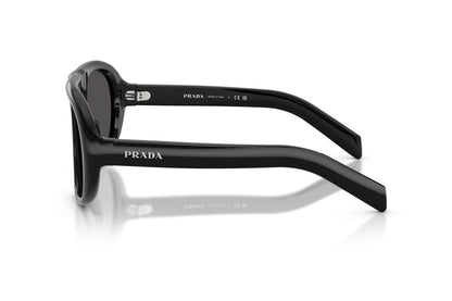 Prada PR C05S 16K08Z Pilot Sunglasses Black / Dark Grey Lens