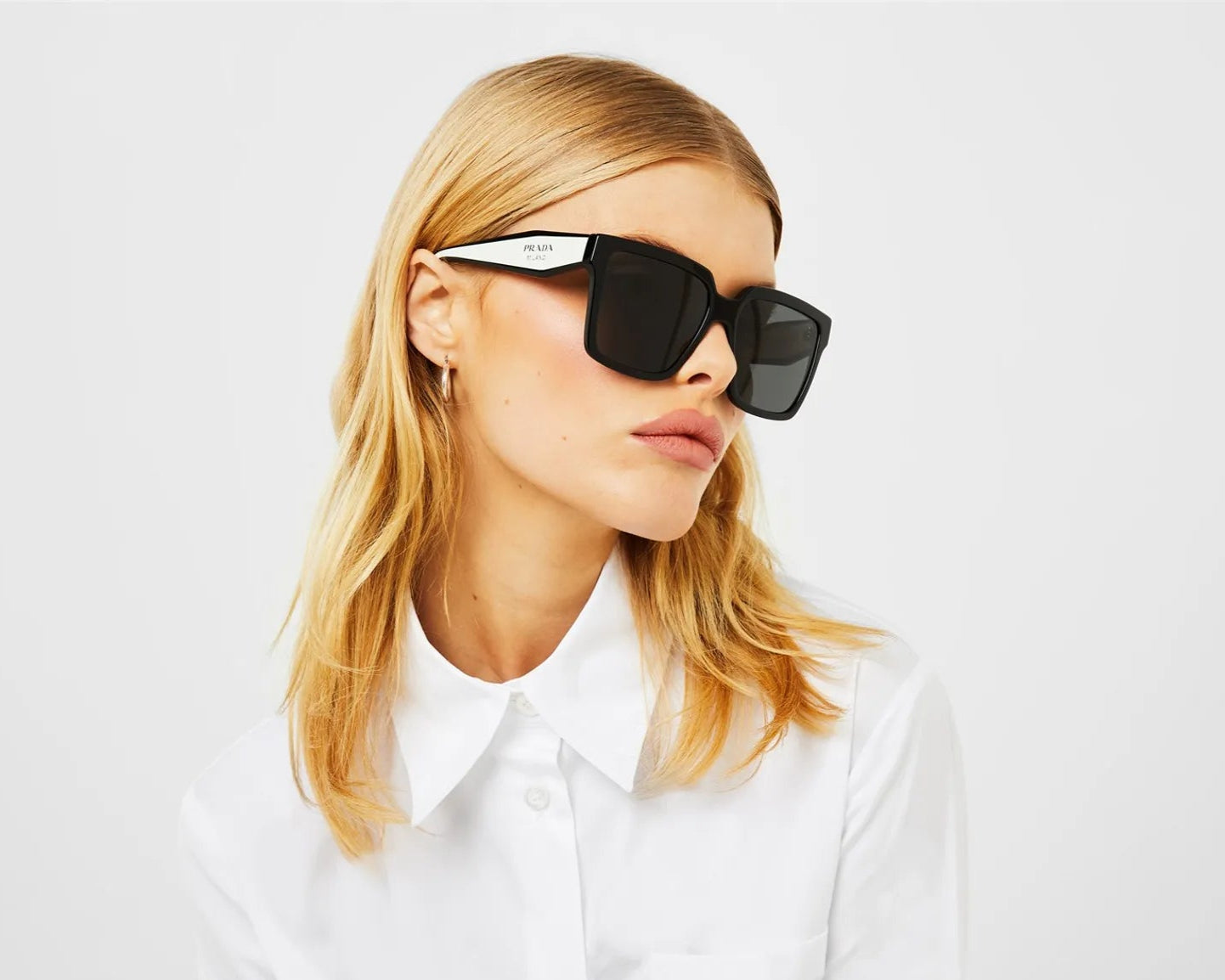 Prada PR 24ZS 1AB550 Black Oversized Sunglasses