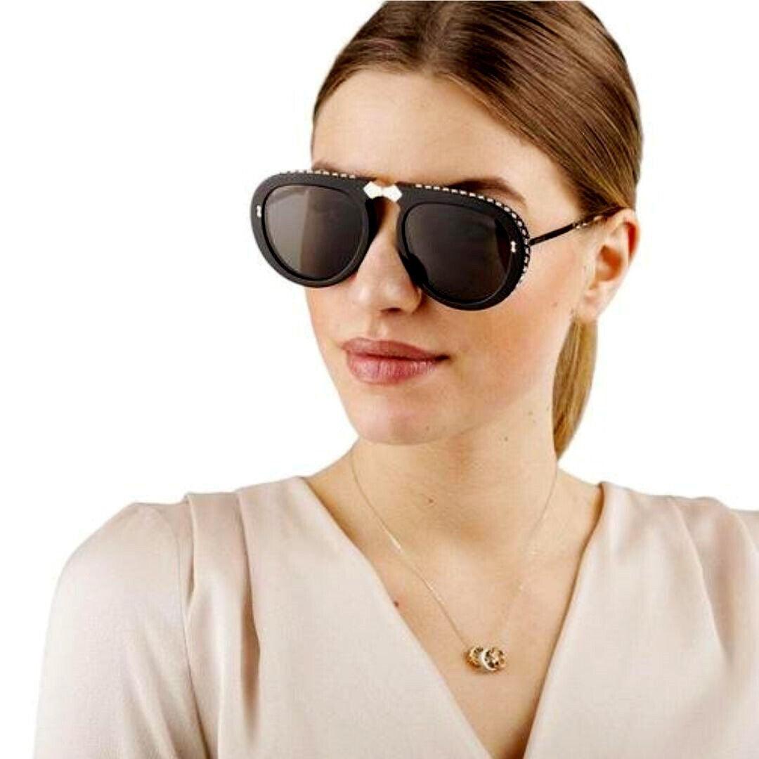 Gucci GG0307S Grey Crystals Engraved Sunglasses - ModaBlvck