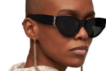 Saint Laurent SL M94-001 Black/Gray Cat-Eye Women Sunglasses - ModaBlvck