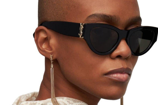 Saint Laurent SL M94-001 Black/Gray Cat-Eye Women Sunglasses - ModaBlvck