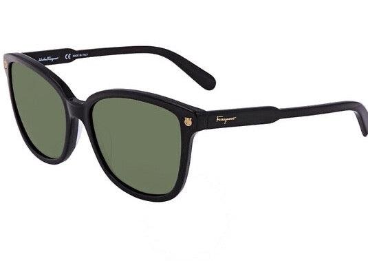 Salvatore Ferragamo SF815/S Black Wayfarer Feline Sunglasses - ModaBlvck